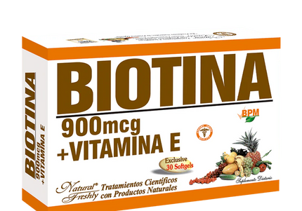 Biotina 900 Mg + Vitamina E 30 Capsulas Nf