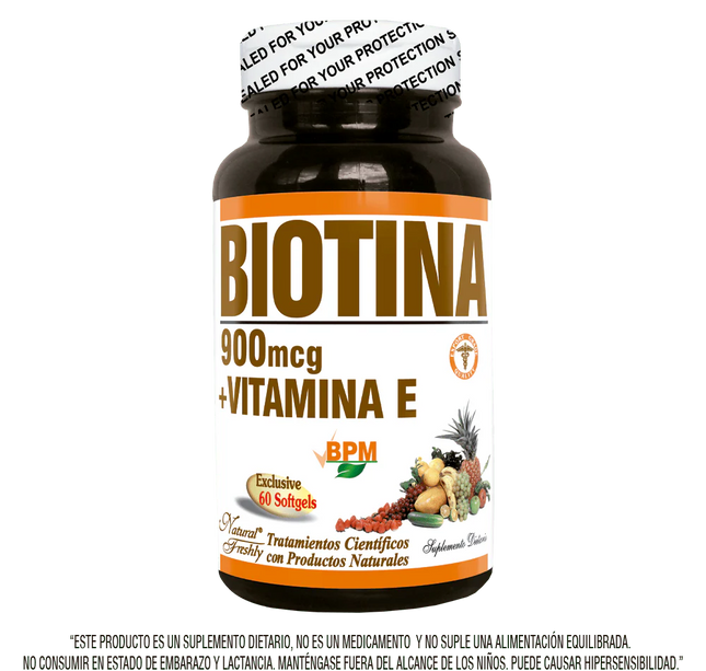 Biotina 900 Mg + Vitamina E 60 Cap Nf
