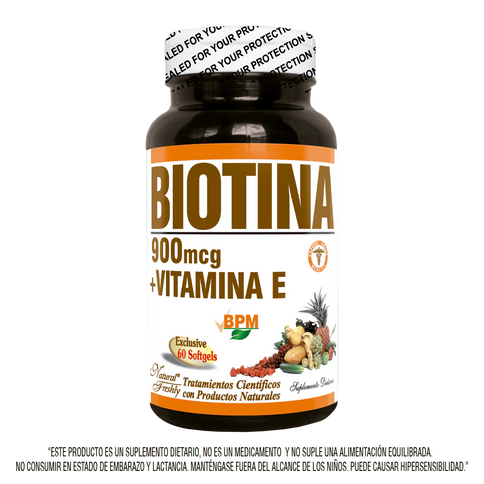 Biotina 900 Mg + Vitamina E 60 Cap Nf