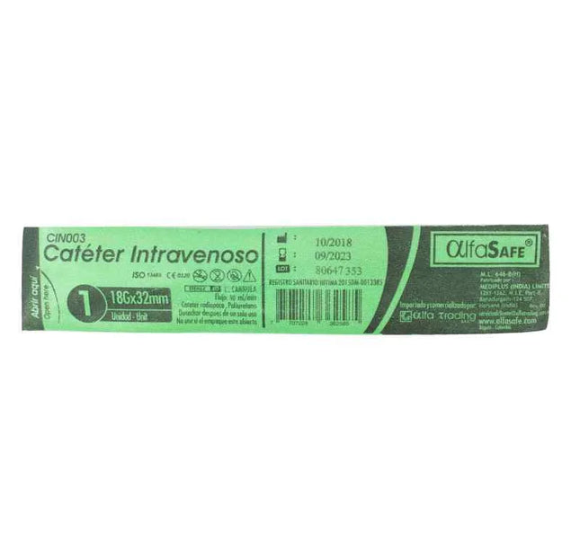 Cateter Alfa Intravenoso 18G X1 1/4 32 Mm
