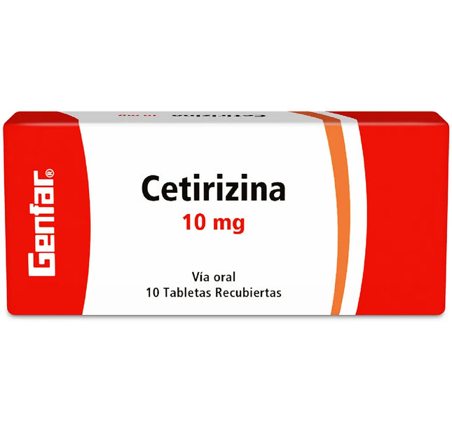 Cetirizina 10 Mg 10 Tabletas Gf