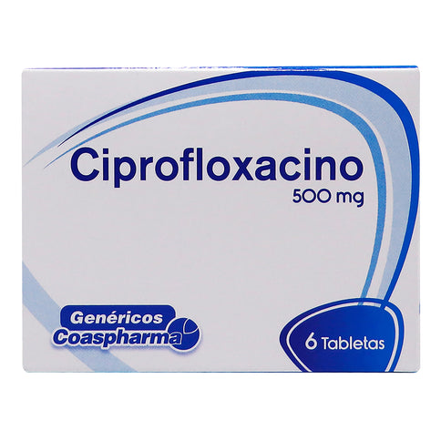 Ciprofloxacino 500 Mg 6 Tabletas Coa