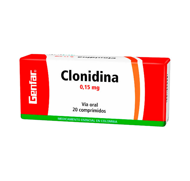 Clonidina 0.15 Mg 20 Tabletas Gf