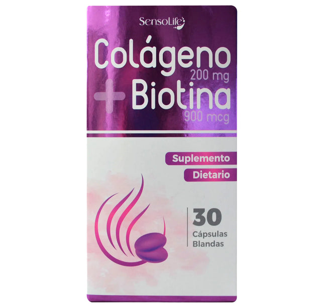 Biotina 900Mcg + Colageno 200Mg 60Capsulas Blandas
