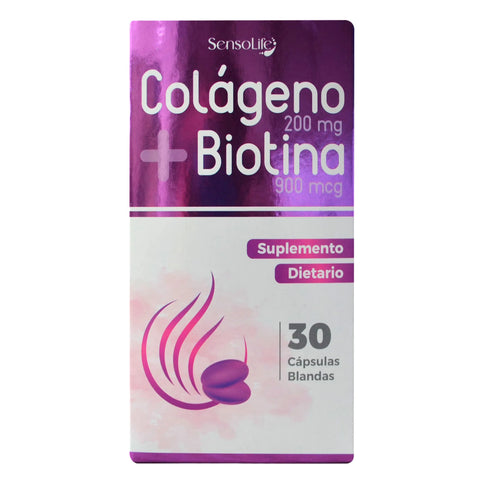 Biotina 900Mcg + Colageno 200Mg 60Capsulas Blandas