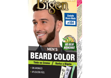 Tinte Bigen Mens Barba Castañpo Oscuro Medio B104