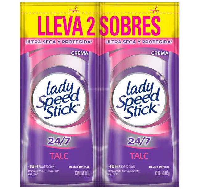 Desodorante Lady Speed Talc Crema Duo 9Gr 18 Sbs