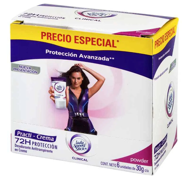 Desodorante Lady Speed Stick Clinical Practi-crema 30Gr 6 Und