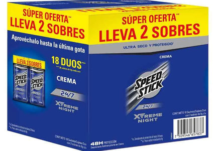 Desodorante Men Speed Stick Crema Extreme Duo 9Gr 18 Sobres