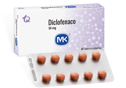 Diclofenaco 50 Mg 20 Tabletas Mk