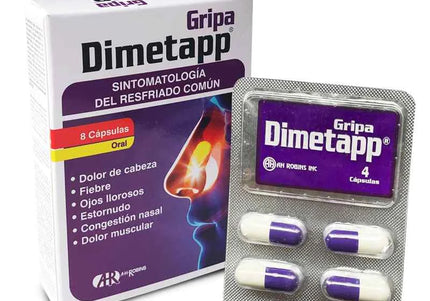DIMETAPP GRIPA 500 MG 8 CAP