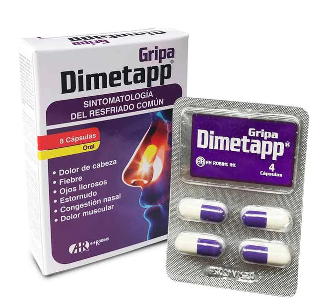 DIMETAPP GRIPA 500 MG 8 CAP