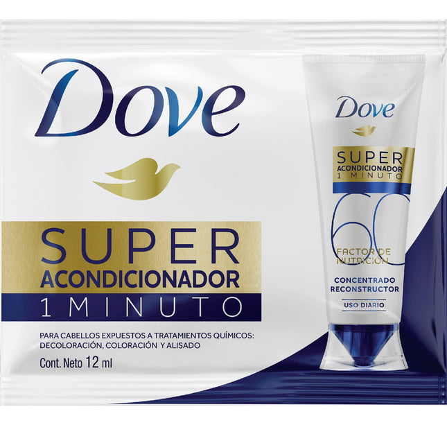 Super Acondicionador Dove 1 Minuto 12 Ml 12 Sobres