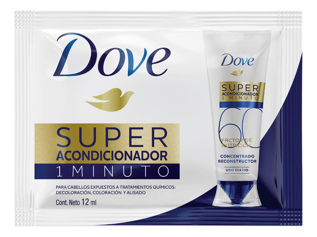 Super Acondicionador Dove 1 Minuto 12 Ml 12 Sobres
