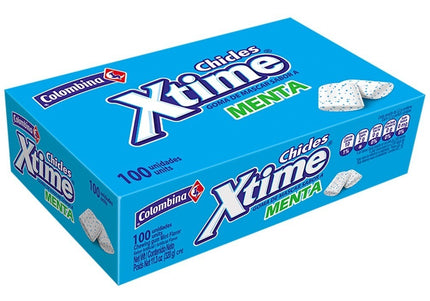 Chicle Xtime Menta Display 100 Unidades
