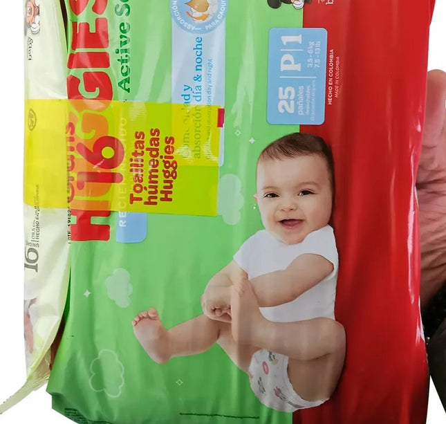 Pañales Huggies Act Sec Etapa Rn 25 Unds + 16 Toallas