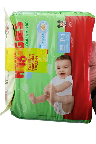 Pañales Huggies Act Sec Etapa Rn 25 Unds + 16 Toallas