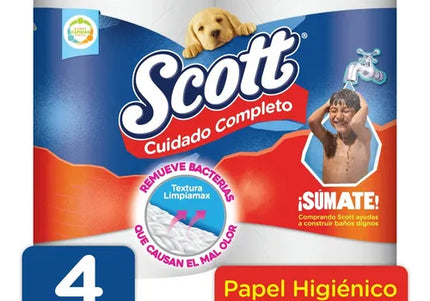 Papel Higienic Scott Cuidado Completo 4 Rollos