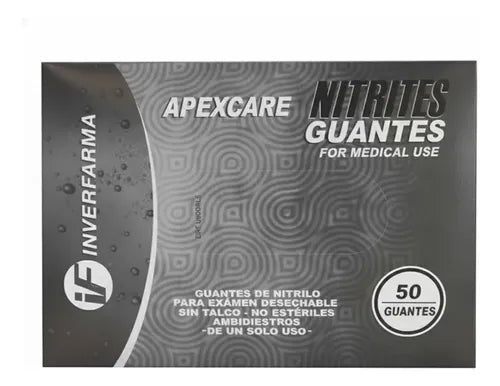 Guante Nitrilo Inverfarma Negro Talla L Cj 50 Und