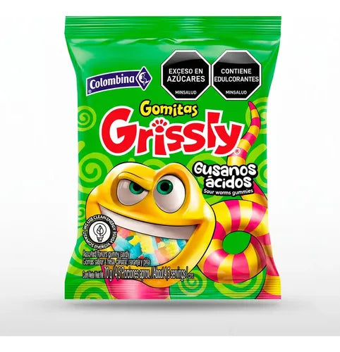 Gomas Grissly Gusanos Acidos 70 Gr