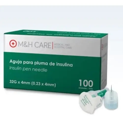Agua Para Plumas Insulina 32Gx4Mm Caja 100 Und