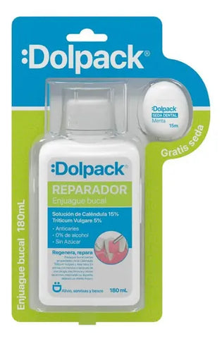 Enjuague Bucal Dolpack Reparador Caléndula 180Ml+Seda