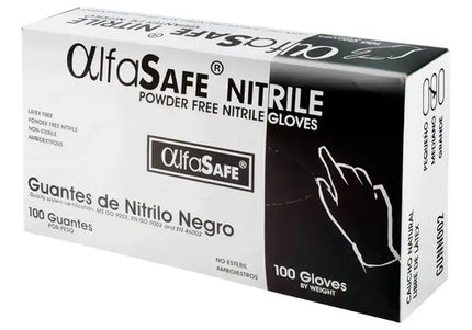 Guante Nitrilo Negro Alfa S 100 Und