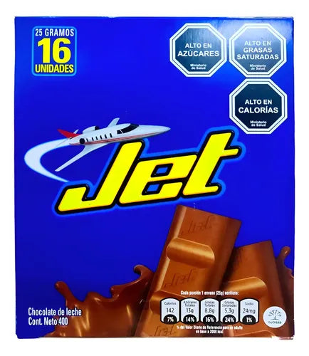 Chocolatina Jet Leche 25 Gr 16 Und