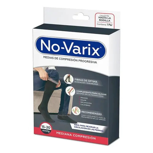 Calcetin Novarix Negro Hombre 15-20Mmhg T.S