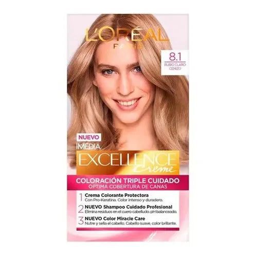 Excellence Creme Kit 8.1 Rubio Claro Cenizo