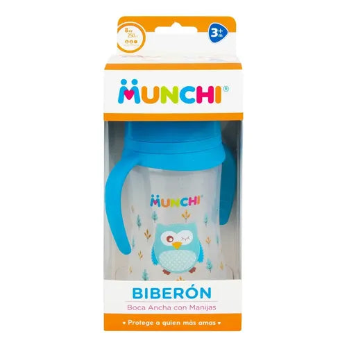 Biberon Munchi Boca Angosta Con Manijas 8 Oz