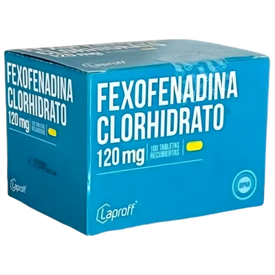 Fexofenadina Clorhi.120Mg 100 Tabletas Recuebiertas