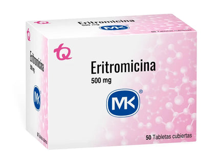 Eritromicina 500 Mg 50 Tabletas Mk
