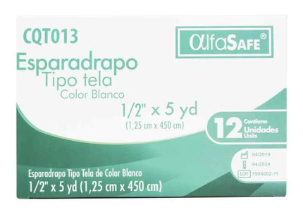 Esparadrapo Tela Alfa Blanco 1/2X5 12 Und