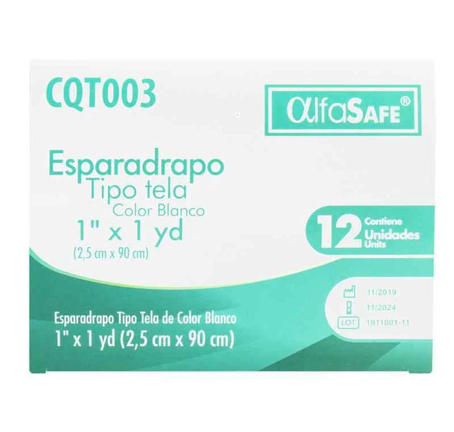 EsparadrapoTela Alfa Blanco 1X1 12 Und