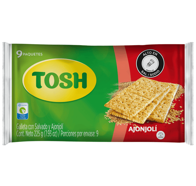 Galletas Tosh Ajonjoli Fit 225 Grs 9 Und