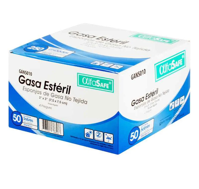 Gasa Alfa Esteril No Tejida 3X3 7.5 Cm 50 Und