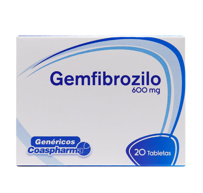 Gemfibrozilo 600 Mg 20 Tabletas Coa