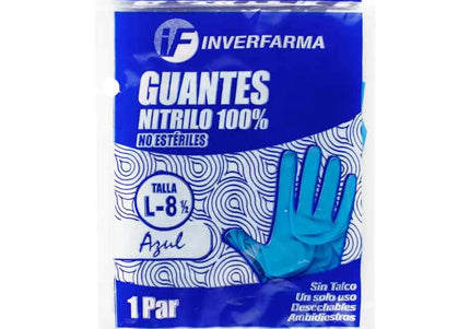 Guante Nitrilo Azul Talla L 2 Uds Inverfarma