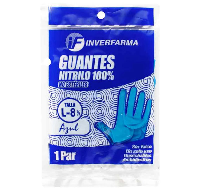 Guante Nitrilo Azul Talla L 2 Uds Inverfarma