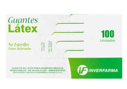 Guante Latex G.V. Talla L 100 Und Inverfarma