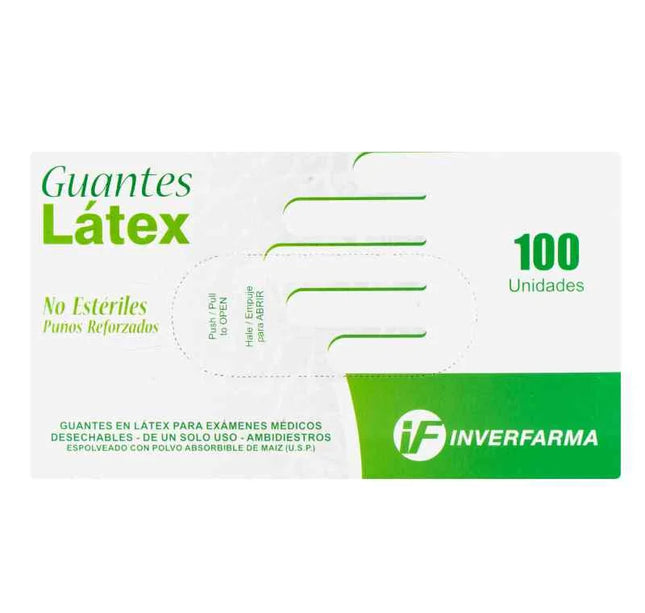 Guante Latex G.V. Talla L 100 Und Inverfarma