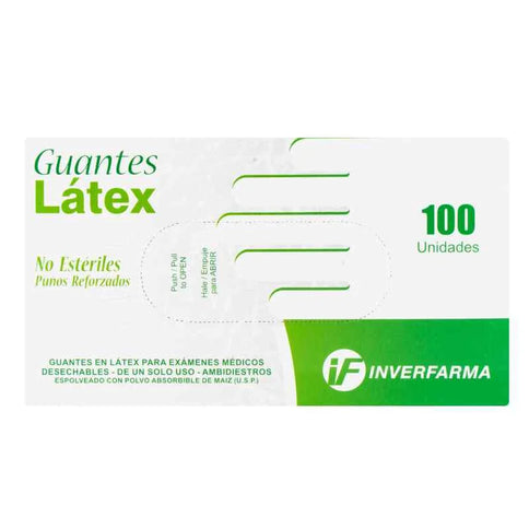 Guante Latex G.V. Talla L 100 Und Inverfarma