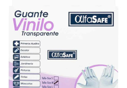 Guantes Vinilo Alfasafe 24 Und M