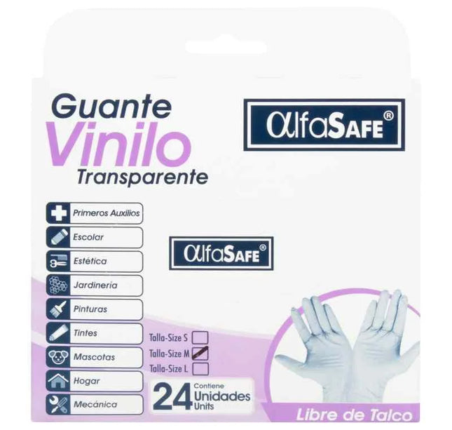 Guantes Vinilo Alfasafe 24 Und M