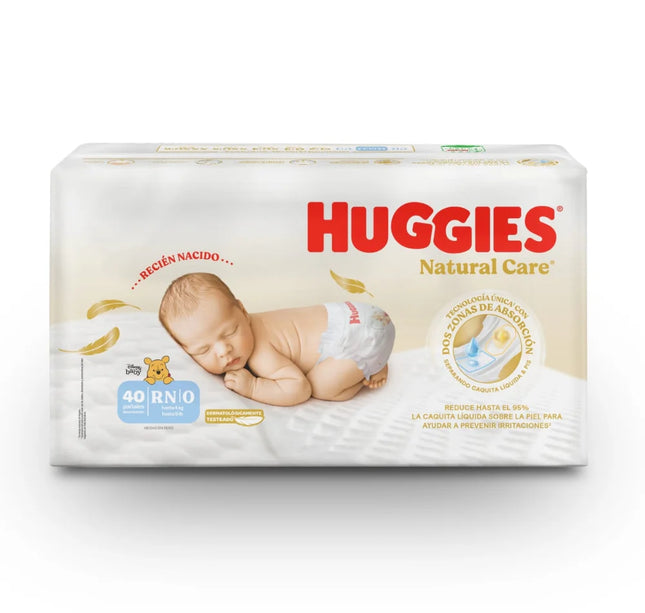 Pañales Huggies Natural Care Etapa 0 Recien Nacido 40 Und