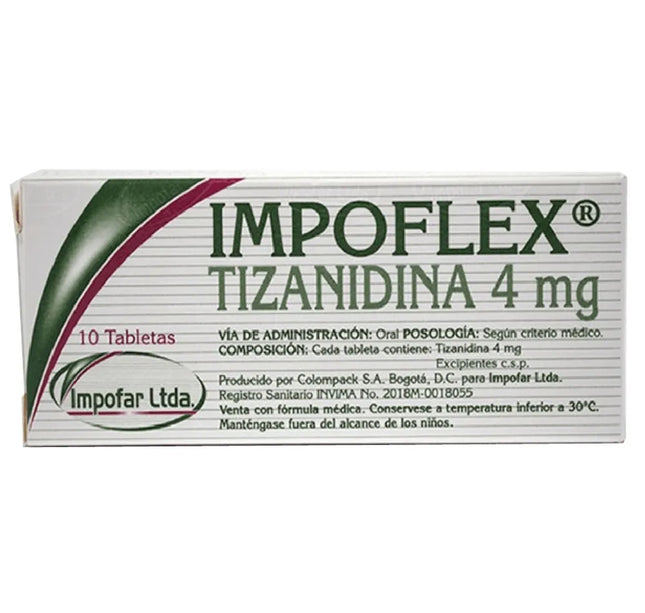 Impoflex (Tizanidina) 4 Mg 10 Tbs