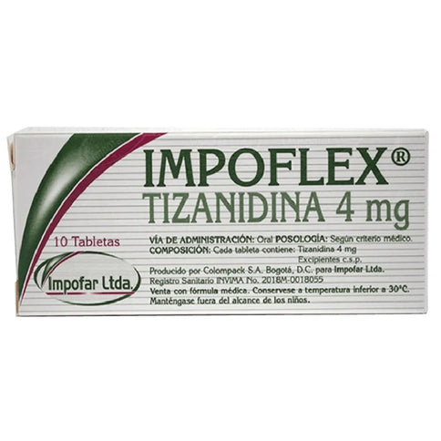 Impoflex (Tizanidina) 4 Mg 10 Tbs