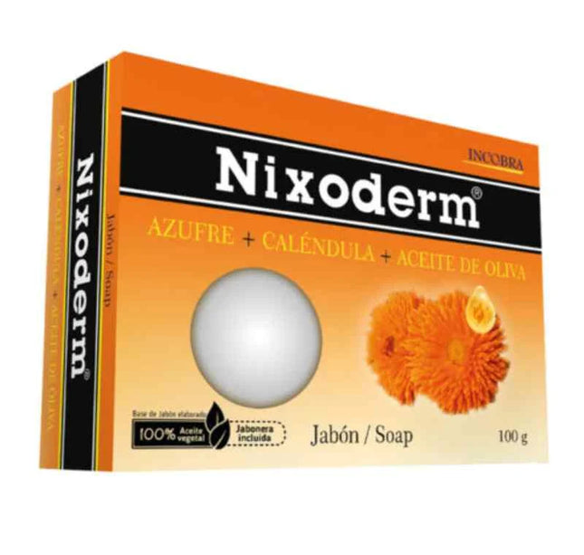 Jabón Nixoderm Azufre Calendula y  Aceite de Oliva Barra 100 Gr