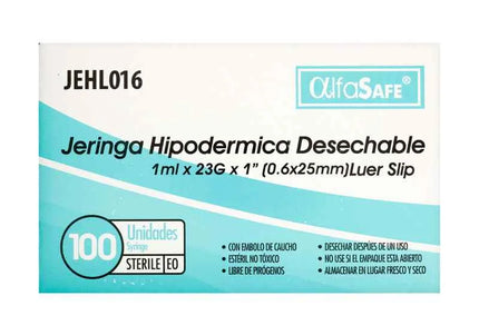Jeringa 3P 1Ml 23Gx1/2 100 Unidades Amalgadent